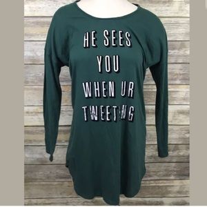 Christmas Sleep Shirt He Sees You When UR Tweeting